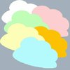 Wolken 320 mm x 230 mm, bunt helle Farben